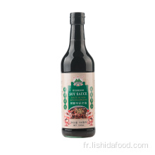 Sauce de soja foncé de champignon de bouteille de verre de 500ml